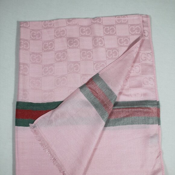 Authentic Gucci Wrap 35% Silk 65% Cashmere Stole Shawl Multicolor Used - Picture 7 of 8